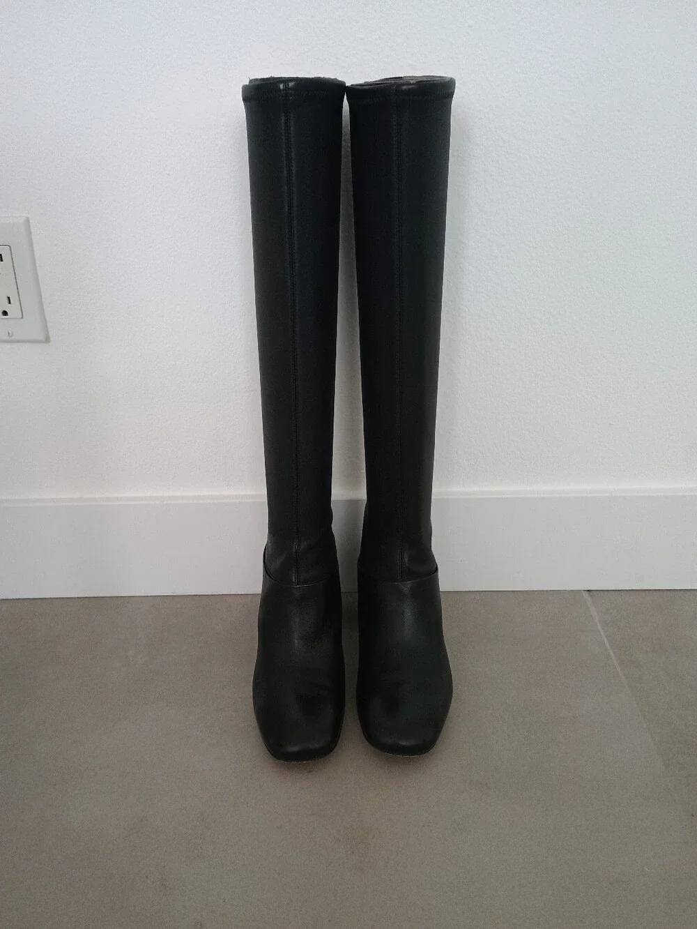Tory Burch Sidney 70MM Stretch Nappa Leather Boots, Black Size 8 US